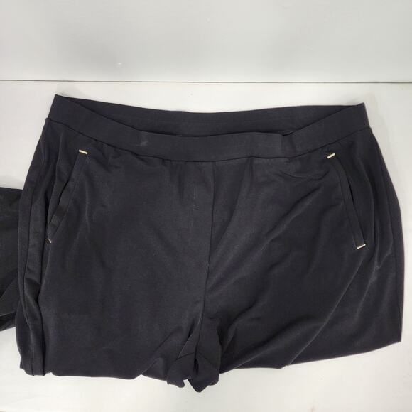 Susan Graver Womens Regular Liquid Knit Straight Leg Pants Size 1X Black Pull On - Picture 6 of 10